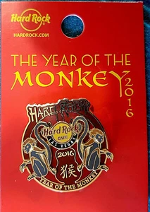 LAS VEGAS 2016 YEAR OF THE MONKEY AMBITIOUS SMART OPTIMISTIC Hard Rock Cafe PIN - Picture 1 of 2