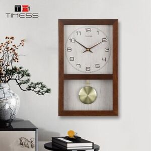 Antique Style Natural Wooden Wall Clock Simple Design Home DÃ©cor Art Pendulum