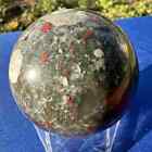 475g Natural African blood stone ball crystal Quartz polished Sphere Reiki