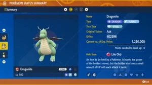 Shiny Dragonite 6IVs Tera Type: Steel Pokémon Scarlet and Violet - Picture 1 of 3