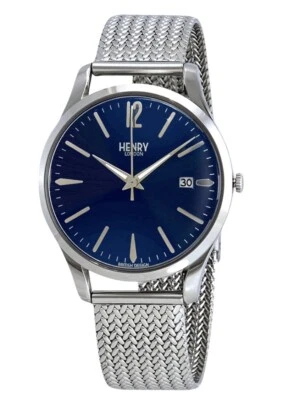 Relógio HENRY LONDRES, HL39-M-0029 Knightsbridge mostrador azul pulseira de malha - Imagem 1 de 4