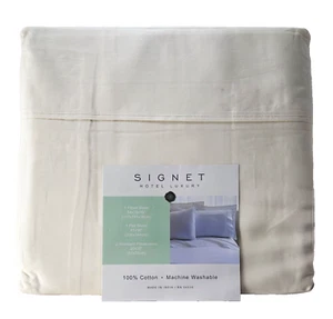 Baltic Linen 300 Thread Count Full Sheet 4-Piece Set, Ivory - Picture 1 of 6