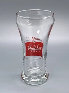 Potosi Holiday Beer Sham Glass / Vtg Barware Advertising / Man Cave Bar Decor - Picture 1 of 13