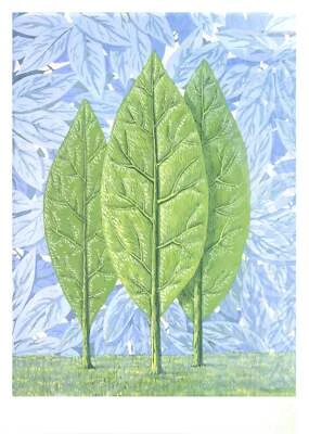 RENE MAGRITTE La belle saison 27.5" x 19.75" Poster 2013 Surrealism Green, Blue - Image 1 of 4