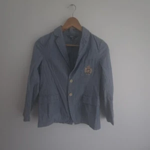 Ralph Lauren Womens Blazer Jacket Crest Size 8 Blue lightweight - Picture 1 of 15