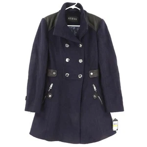 Guess Women's Wool Coat $275, Navy - LARGE - Picture 1 of 5