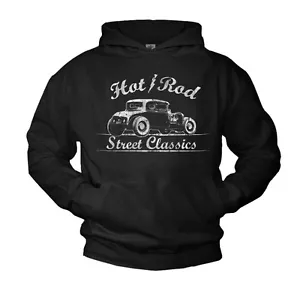 ROCKABILLY HOT ROD HOODIE SWEATSHIRT PULLOVER HOODED SHIRT COOL HOODY BLACK NEW - Picture 1 of 1