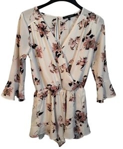 One Clothing Romper Size Medium Ivory Multi Floral Inseam 2.5” Women Romper - Picture 1 of 12