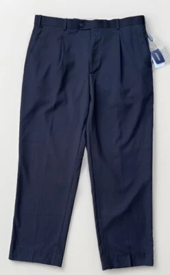 Adolfo 男式经典打褶黑色正装裤长裤尺寸 38x30 正装 — 第 1/4 张图片