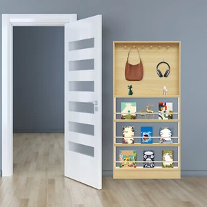 Estantería detrás de la puerta estantería para niños pequeños con tablero de clavijas gabinete de almacenamiento para juguetes y libros - Imagen 1 de 19