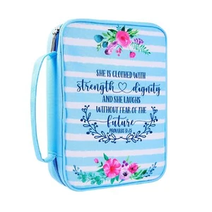 Floral Bible Cover Case with Scripture Carrying Book Case Church Bag with Pro... - Picture 1 of 5