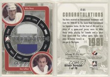 2006 In the Game-Used International Ice Signature Series Silver /70 Mike Bossy