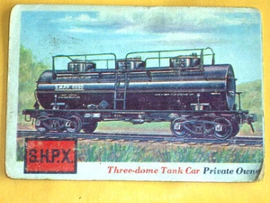 1955 Topps rails + sails card # 13B  THREE-DOMED TANK CAR , Private owner - Picture 1 of 2