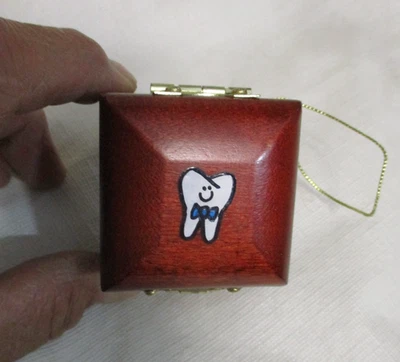 Caja de hadas de los dientes soporte de dientes de madera caja de recuerdo almacenamiento de dientes - adorno Foto 1 de 4