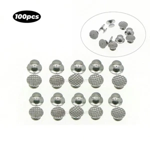 100pcs Dental Metal Orthodontic Lingual Button Bondable Round Mesh Base - Picture 1 of 5