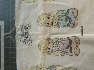 VINTAGE PRECIOUS MOMENTS spectrix FABRIC panel cut sew stuff dolls appliques - Picture 1 of 3
