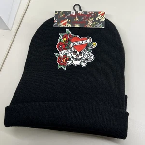 Unisex Ed Hardy Winter Beanie Set Of 2 Black - Picture 1 of 3