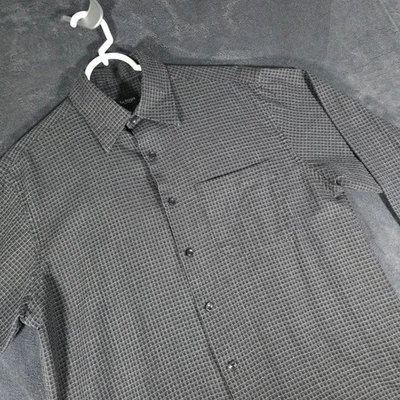Van Heusen Dress Shirt Gray Plaid Long Sleeve Button Up Medium - Image 1 of 4