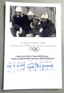Campeón Olímpico 1960 esquí de fondo 4x10 km foto firmada 10x15 autógrafo RAREZA - Imagen 1 de 1