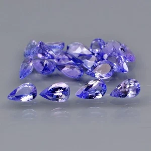 Pear Shape 5x3mm.Ravishing Color&Full Fire Purplish Blue Tanzanite 18Pcs/3.52Ct. - Picture 1 of 6