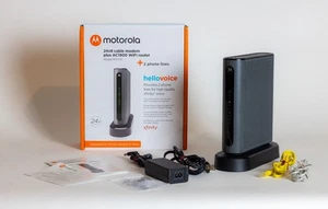 Motorola MT7711 Cable Modem AC1900 Dual Band WiFi Router Combo – 24x8 DOCSIS 3.0 - Picture 1 of 8