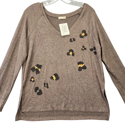 Suéter Anthropologie Maronie Mujer Talla S Marrón Elastizado Manga Larga Cuello en V Tejido Foto 1 de 4