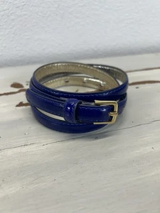 Skinny Blue Belt Gold Toned Buckle Target Size M - Picture 1 of 10