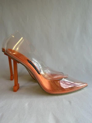 Zapatos Jessica Rich para mujer talla 39 naranja sandalia elegante tacón puntiagudo transparente Foto 1 de 4