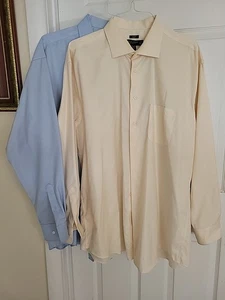 2er Set Pronto Uomo Oberhemd Herren 18 Tall 36-37 klassisch bügelfrei Baumwolle blau - Bild 1 von 7