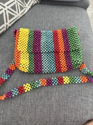 Bolso Bandolera Boho Cynthia Rowley Arco Iris Con Cuentas Inspirado De Colección Foto 1 de 4