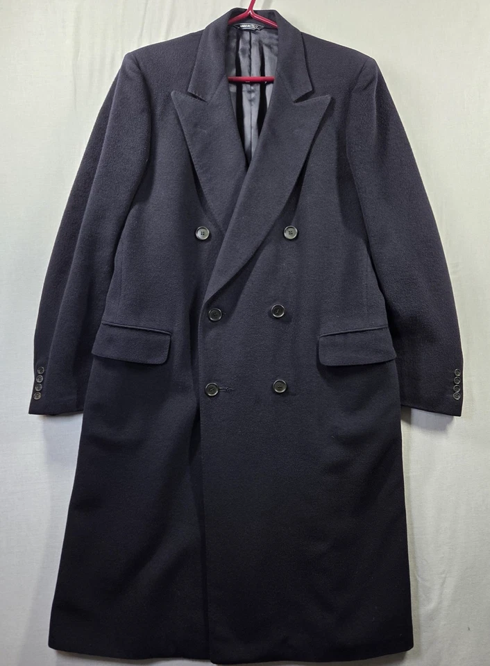Abrigo Canali Para Hombre 48 Azul Marino Doble Pecho Vestido Largo Abrigo A Medida Italiano Foto 1 de 4
