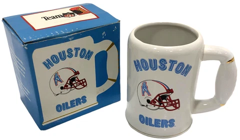 Houston Oilers ceramic mug, Football Team NFL NIB 1993 VTG Cover
