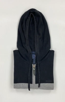 Sudadera con Capucha Armani Jeans Gris Claro con Cremallera XL Extra Grande Calce Regular Cremallera Completa B Foto 1 de 4