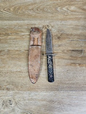 Cuchillo de hoja fija Imperial USA Prov. Mango de plástico negro R.I. EE. UU. 4,5" de colección  Foto 1 de 4