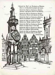 ROLAND zu BREMEN - Hans MEID Berlin - Strichätzung 1937 HEYDER Verlag - Bild 1 von 1