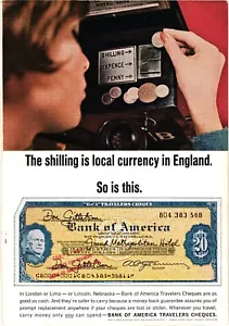 Print Ad Bank of America Travelers Cheques England Vintage c1965 - Picture 1 of 1