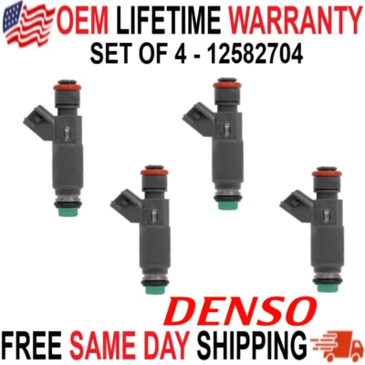 NEW OEM Denso x4 Fuel Injectors for 2005-2007 Chevy Saturn Pontiac 2.2L 2.4L I4 - Image 1 of 3