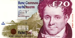 Ireland 20 Punt 1997 UNC with counting folds Banknote P-77b Prefix PMP - Picture 1 of 2