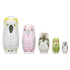 Cat Animal Owl Matryoshka Dolls 5Pcs/Set Wooden Stacking Dolls  Brithday Gifts