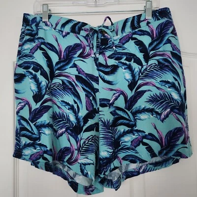 Женские шорты Caribbean Joe Island Supply бирюзовые растительные эластичные UPF размер XL - Изображение 1 из 4