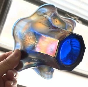 Antique Carnival Glass - Pepper Plant Hat Vase -   Pepper Plant Fenton, Ruffled - Picture 1 of 8