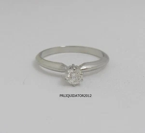 1/5CT Natural Diamond Solitaire Engagement Wedding Bridal Ring 14K White Gold - Picture 1 of 13