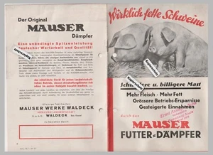 Werbeheft Wirklichfette Schweine  Mauser   Dämpfer  Werke Waleck 30er Jahre - Picture 1 of 5