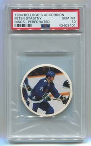 1984 Kellogg's Accordion Discs- Perforated Peter Stastny PSA 10