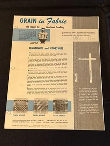 Grain in Fabric Coats and Clark's Zippers 1957 Vintage Brochure - Picture 1 of 3