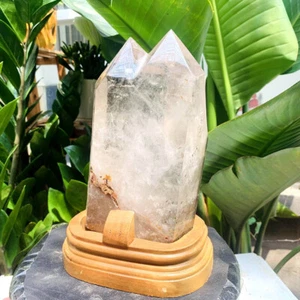 5.91LB Natural Green Ghost Phantom Quartz Crystal Mineral Specimen Reik+stand - Picture 1 of 17