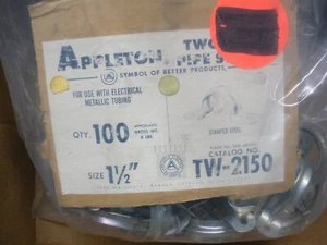40 Appleton TW-2150 2 hole pipe strap 1-1/2" EMT thinwall lot/40 3 lot available - Picture 1 of 4