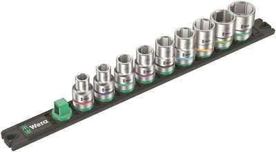 Wera C 1 Zyklop Magnetic Socket Rail Set 1/2" Drive 9 Pieces SAE 05005480001 - Image 1 of 4