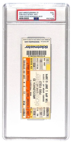 PSA Pop 3 WRESTLEMANIA 23 stub DONALD TRUMP shaves VINCE McMAHON hair  JOHN CENA Cover