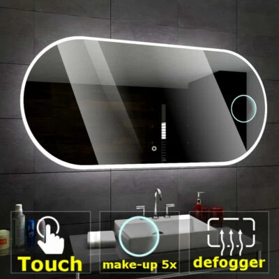 Hamburg ILLUMINATO LED specchio del bagno INTERRUTTORI make-up - Immagine 1 di 4